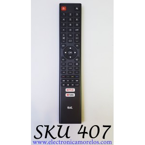 CONTROL REMOTO PARA SMART TV EVL ((NUEVO Y ORIGINAL)) / 06-558W52-TY23XS /  BS2-1 / 20201012YB / NETFILX / YOUTUBE